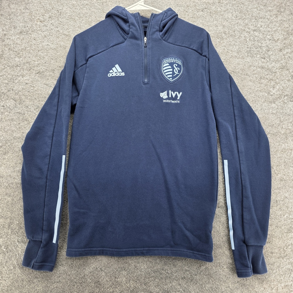 Sporting Kansas City Shirt Mens Small MLS Soccer Ivy Investments Adidas Hoodie